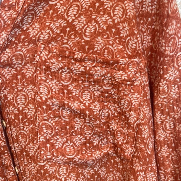 The Odells Joey Blouse Button Down Orange size small - Picture 7 of 11